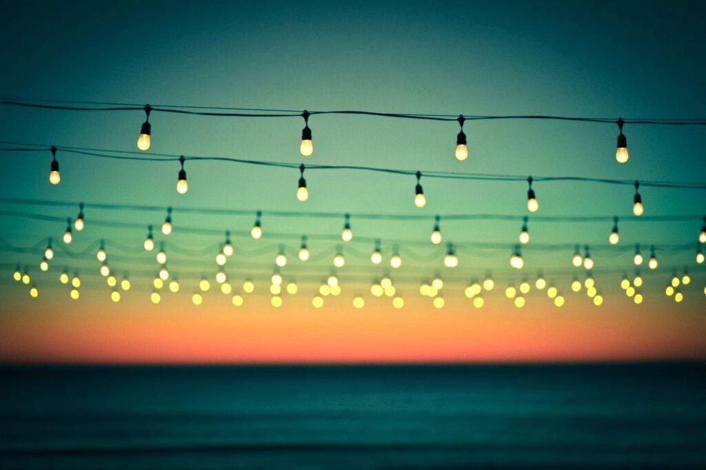 beach fairy lights