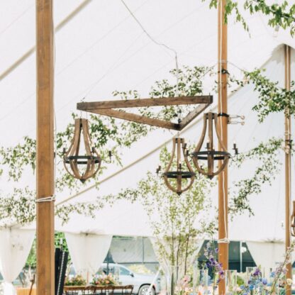 Chandelier Support - Rustic - Triangular (5' W)
